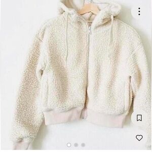 Aerie Cream Sherpa Hoodie